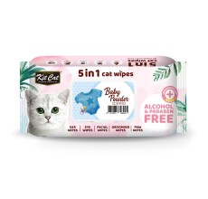 Kit Cat 5-in-1 Cat Wipes BABY POWDER Scented