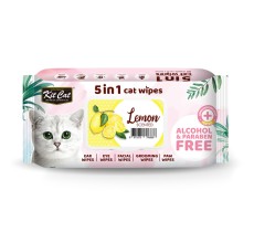 Kit Cat 5-in-1 Cat Wipes LEMON Scented