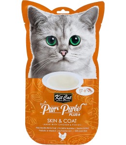 Kit Cat Puree plus Skin & Coat (Chicken) 60g - Pack of 12