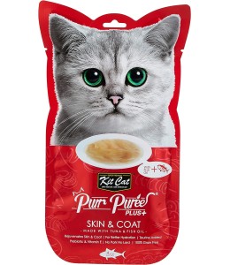 Kit Cat Puree plus Skin & Coat (Tuna) 60g - Pack of 12