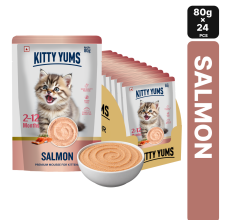 Kitty Yums Salmon Mousse Kitten Wet Food (80g x 24),1.92kg