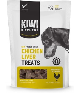 Kiwi Kitchens Raw Freeze Dried Chicken Liver Dog Treats 110G