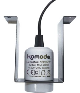 Komodo Ceramic ES Lamp Fixture & Mounting Bracket