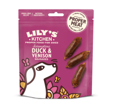 Lily's Kitchen Scrumptious Duck & Venison Sausages Dog Treats (70g) -Pack of 12