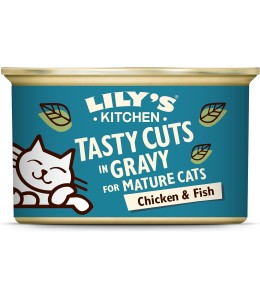 Lily's Kitchen Tasty Cuts Chicken & Fish Senior Wet Cat Food (85g) -Pack of 12