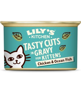 Lily's Kitchen Tasty Cuts Chicken & Ocean Fish Kitten Wet Food (85g) -Pack of 12