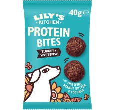 Lily's Kitchen Turkey & Whitefish Protein Bites for Dogs (40g) -Pack of 12