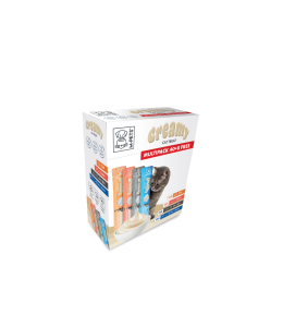 M-PETS Creamy Treats for Cats Multipack 40 + 8 Gratis (Crab x12, Salmon x12, Cod & Beef x12, Tuna & Shrimp x12) - 48x15g (720g)