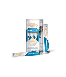 M-PETS Creamy with Functions - Cat treat - Hairball - Tuna & Chicken 4x15g (60g)
