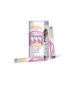 M-PETS Creamy with Functions - Cat treat - Joint & Bone - Beef & Chicken & Salmon 4x15g (60g)