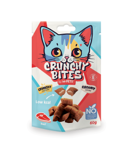 M-PETS Crunchy Bites Cat Treat - Beef 60g - Pack of 12