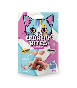M-PETS Crunchy Bites Cat Treat - Seafood 60g - Pack of 12