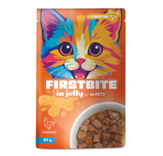 M-PETS Firstbite Chicken in Jelly Wet Food Pouches for Cats 12x85g