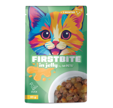 M-PETS Firstbite Duck in Jelly Wet Food Pouches for Cats 12x85g