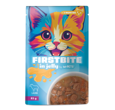 M-PETS Firstbite Lamb in Jelly Wet Food Pouches for Cats 12x85g