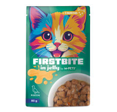 M-PETS Firstbite Pigeon in Jelly Wet Food Pouches for Cats 12x85g