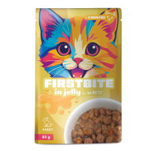 M-PETS Firstbite Rabbit in Jelly Wet Food Pouches for Cats 12x85g