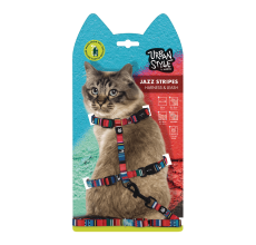 M-Pets Jazz Stripes Cat Eco Set (Harness & Leash)