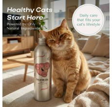 O2 PETS Omega Platinum for Cats Wild Caught Norwegian Salmon Oil Supplement – Pure Omega 3 for Cats Protect Urinary, Skin and Coat Health 250ml