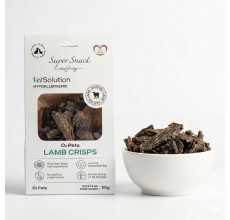 O2Pets Dog and Puppy Lamb Crisps Hypoallergenic Treats – 100% Lamb Tripe Single Ingredient Snack – Healthy Support for Digestive Health, Gut Microflora & Natural Immunity, Low Calorie & High Protein Dog Treat 50gr