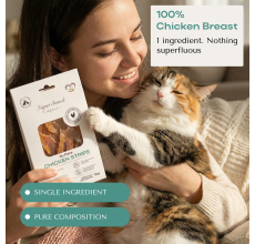 O2Pets Chicken Strips for Cats – 100% Pure Chicken Breast Single Ingredient Cat Treats – Natural High-Protein Feline Snack, Grain-Free & Low Fat Daily Reward 30gr