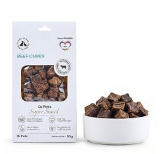 O2Pets Dog and Puppy Beef Cubes Training Treats – 100% Beef Lung Single Ingredient Snack – High Protein & Low Calorie Canine Training Reward, Grain-Free Healthy Dog Treat 50gr