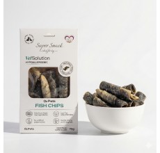 O2Pets Dog and Puppy Fish Chips Hypoallergenic Treats – 100% Cod Skin Single Ingredient Snack – Healthy Reward for Sensitive Skin, Food Sensitivities & Gentle Digestion, Natural Dental Plaque Prevention 70 gr