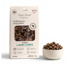 O2Pets Dog and Puppy Lamb Cubes Training Treats – 100% Lamb Lung Single Ingredient Snack – Healthy Reward for Sensitive Digestion, Food Sensitivities & Elimination Diets, Low Calorie High-Protein Dog Treat 50gr