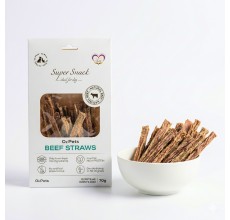 O2Pets Dog and Puppy Beef Straws Natural Treats – 100% Beef Udder Single Ingredient Sticks – Long Lasting Chews for Teeth Hygiene & Plaque Control, High Protein Dog Chew Snack 70gr