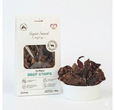 O2Pets Dog and Puppy Beef Strips Natural Treats – 100% Pure Beef Muscle Meat Jerky – High Protein & Grain-Free Reward for Sensitive Stomachs, Muscle Support & Dental Care 50gr
