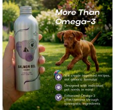 O2 PETS Omega Puppy and Kitten, Cat and Dog PUPPY & KITTEN Wild Caught Norwegian Salmon Oil Supplement – Omega 3 DHA for Growth and Brain Support 150ml