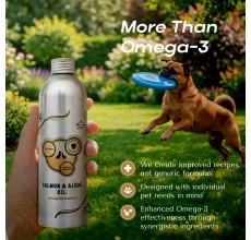 O2 PETS Omega SENIOR 7+ Dogs & Cats, Wild Caught Norwegian Salmon Oil Supplement – Omega 3 DHA for Brain, Joint, and Mobility Support 50ml