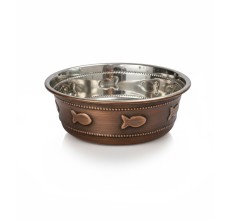 MAU Premium Bowl Fish Embossed - Antique Copper-470Ml