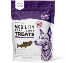 Chew & Heal - Mobility Wild Alaskan Salmon Limited Ingredient Soft Jerky Dog Treats - 250gm - 250gm