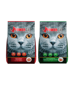 Powercat Mixed Bundle – Ocean Fish + Chicken Dry Cat Food – Halal, 450 g + 450 g