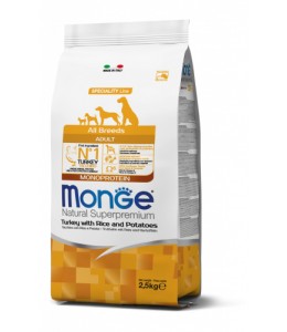 Monge All Breed Adult Turkey Rice Pot 2.5Kg