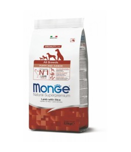 Monge Natural Superpremium All breeds Puppy and Junior Lamb with Rice 2.5KG