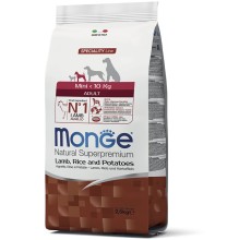 Monge Natural Superpremium Mini Adult Monoprotein Lamb with Rice and Potatoes 2.5KG
