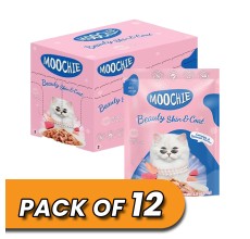 Moochie Cat Food Mince with Tuna - Beauty Skin & Coat Pouch 70g Pack of 12