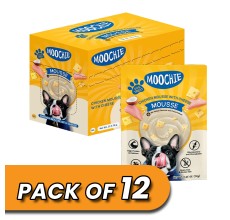 Moochie Dog Mousse - Chicken with Cheese Pouch 70g Pack of 12