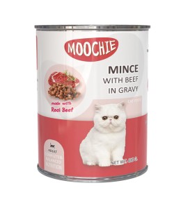 Moochie Mince With Beef In Gravy Cat Wet Food Can 400g