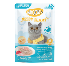 Moochie Tuna Recipe Topping Chicken Breast In Jelly Cat Food for Happy Tummy/Digestion 70g