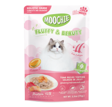 Moochie Tuna Recipe Topping Salmon In Jelly Cat Food for Fluffy & Beauty 70g
