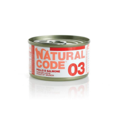 Natural Code 03 Chicken & Salmon Cooking Water Wet Cat Food - 85G
