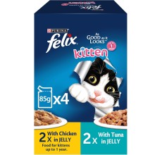 Nestle Felix Chicken + Tuna Jelly for Kitten - 4 x 85g