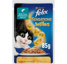 Nestle Purina Felix Sensation Cat Wet Food Tuna And Spinach Flavor 85g