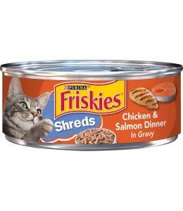 Purina Friskies Savory Shreds Cat Wet Food Chicken & Salmon 5.5oz