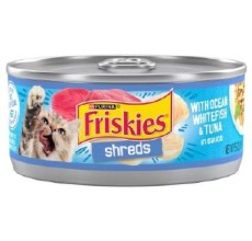 Purina Friskies Savory Shreds Cat Wet Food Ocean Whitefish Tuna 5.5oz