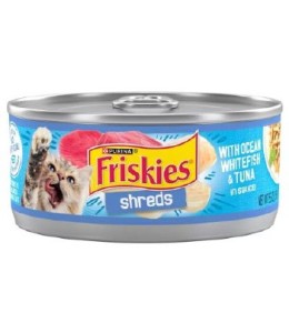 Purina Friskies Savory Shreds Cat Wet Food Ocean Whitefish Tuna 5.5oz