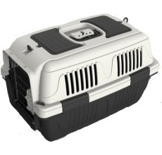 Nutrapet Dog & Cat Carrier Box Closed Top Dark Grey L55Cmsx W33Cms X H30 Cms